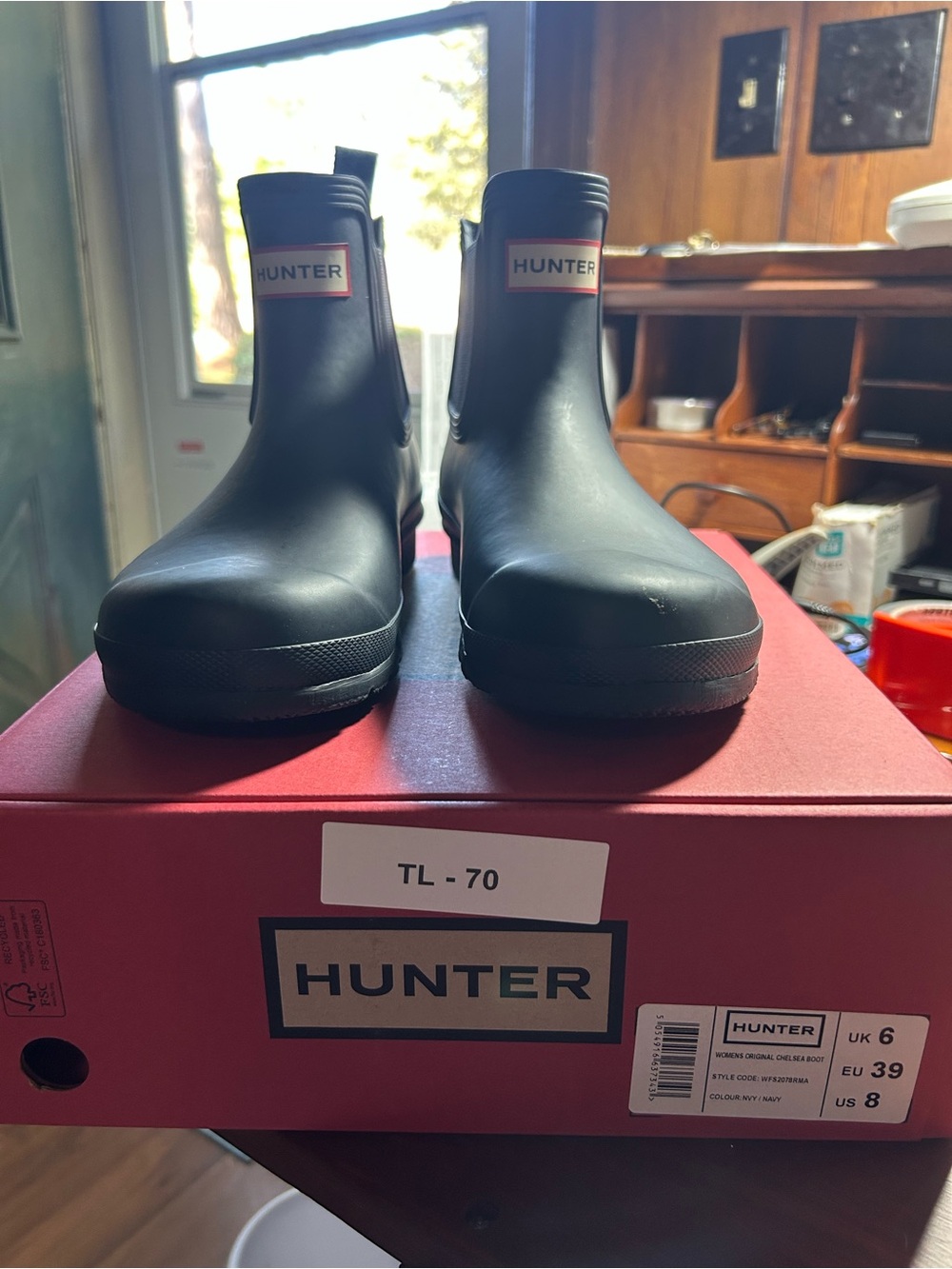 Hunter Women's Navy Blue Chelsea Rain Boots